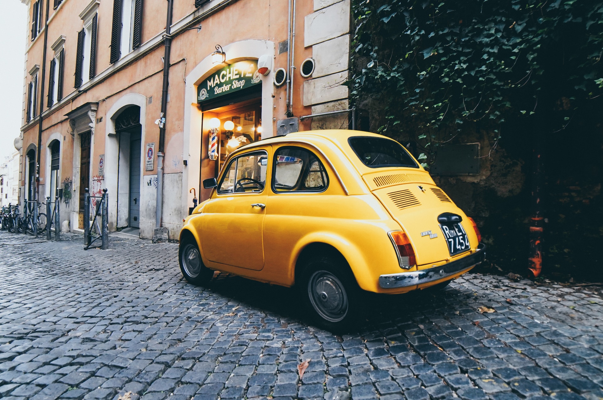 yellow fiat panda